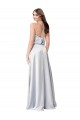 Silk like Satin Halter Neck Sleeveless Open Back Long Formal Evening Gown / Bridesmaid Dress Kent