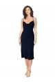 Silk like Satin Spaghetti Straps Sleeveless Open Back Midi Length Formal Evening Gown / Prom Dress / Bridesmaid Dress Kent