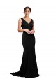 Silk like Satin V-Neck Sleeveless Low Back Sweep Train Formal Evening Gown / Prom Dress / Bridesmaid Dress Kent