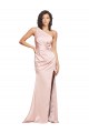 Silk like Satin One Shoulder Sleeveless Low Back Long Formal Evening Gown / Prom Dress / Bridesmaid Dress Kent