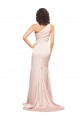 Silk like Satin One Shoulder Sleeveless Pink Long Black Tie Evening Dress / Prom Dress / Bridesmaid Dress Kent