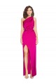 Silk like Satin One Shoulder Sleeveless Fuchsia Long Formal Evening Gown / Prom Dress / Bridesmaid Dress Kent