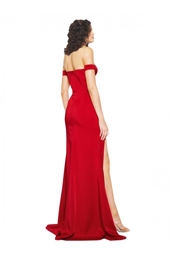 Silk like Satin Off the Shoulder Sleeveless Long Formal Evening Gown / Prom Dress / Bridesmaid Dress Kent