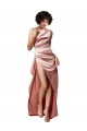 Silk like Satin One Shoulder Sleeveless Open Back Long Formal Evening Gown / Prom Dress / Bridesmaid Dress Kent