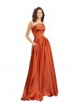 Silk like Satin Round Neck Sleeveless Low Back Sweep Train Formal Evening Gown / Prom Dress / Bridesmaid Dress Kent