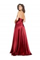 Silk like Satin Spaghetti Straps Sleeveless Low Back Burgundy Long Black Tie Evening Dress / Prom Dress / Bridesmaid Dress Kent