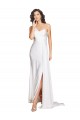 Silk like Satin One Shoulder Sleeveless Long Wedding Dress Kent
