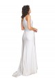 Silk like Satin One Shoulder Sleeveless Long Wedding Dress Kent