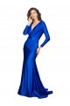Silk like Satin V-Neck Long Sleeves V-Back Long Formal Evening Gown / Prom Dress / Bridesmaid Dress Kent