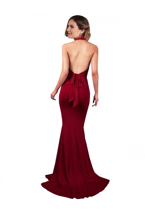 Spandex Halter Neck Sleeveless Open Back Long Formal Evening Gown / Prom Dress / Bridesmaid Dress Kent