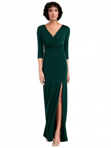 Spandex V-Neck Long Sleeves V-Back Long Formal Evening Gown / Prom Dress / Bridesmaid Dress Kent