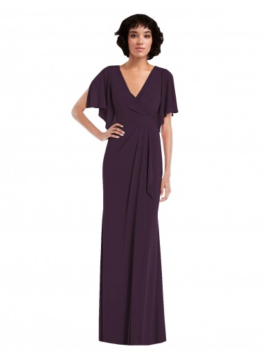 Spandex V-Neck Split Sleeves Long Formal Evening Gown / Prom Dress / Bridesmaid Dress Kent