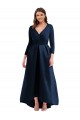 Spandex V-Neck Long Sleeves Long High Low Plus Size Evening Gown / Prom Dress / Bridesmaid Dress Kent