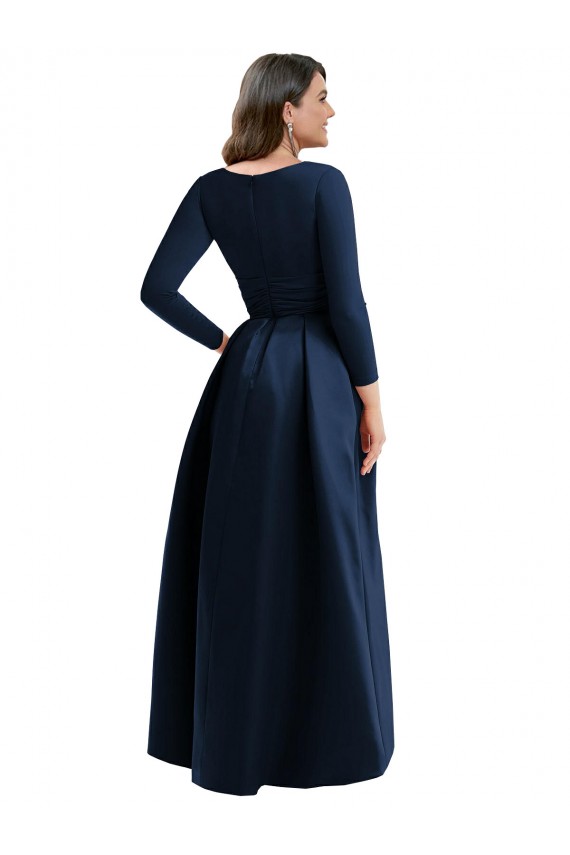 Spandex V-Neck Long Sleeves Long High Low Plus Size Evening Gown / Prom Dress / Bridesmaid Dress Kent