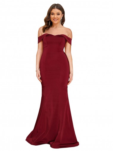 Spandex Off the Shoulder Sleeveless Long Formal Plus Size Evening Gown / Prom Dress / Bridesmaid Dress Kent
