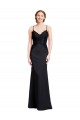 Stretch Crepe Spaghetti Straps Sleeveless Low Back Long Prom Dress / Bridesmaid Dress Kent