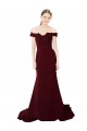 Stretch Crepe & Lace Off the Shoulder Sleeveless V-Back Sweep Train Formal Evening Gown / Prom Dress / Bridesmaid Dress Kent