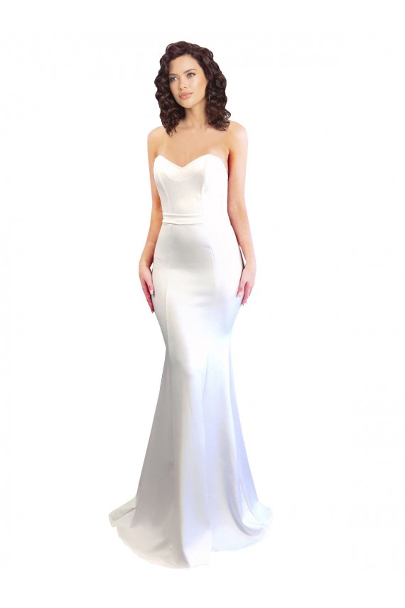Stretch Crepe Sweetheart Sleeveless Low Back Long Formal Evening Gown / Prom Dress / Bridesmaid Dress Kent