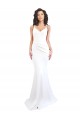 Stretch Crepe Spaghetti Straps Sleeveless Low Back Long Black Tie Evening Gown / Prom Dress / Bridesmaid Dress Kent