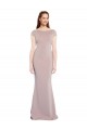 Stretch Crepe Boat Neck Cap Sleeves Tie Back Long Formal Evening Gown / Prom Dress / Bridesmaid Dress Kent