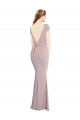Stretch Crepe Boat Neck Cap Sleeves Tie Back Long Formal Evening Gown / Prom Dress / Bridesmaid Dress Kent