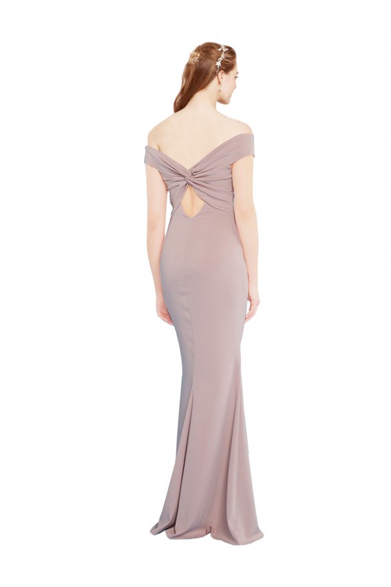 Stretch Crepe Off the Shoulder Sleeveless Keyhole Back Long Formal Evening Gown / Prom Dress / Bridesmaid Dress Kent