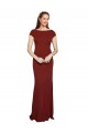 Stretch Crepe Round Neck Cap Sleeves Keyhole Back Long Formal Evening Gown / Prom Dress / Bridesmaid Dress Kent