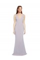 Stretch Crepe V-Neck Sleeveless Keyhole Back Long Formal Evening Gown / Prom Dress / Bridesmaid Dress Kent