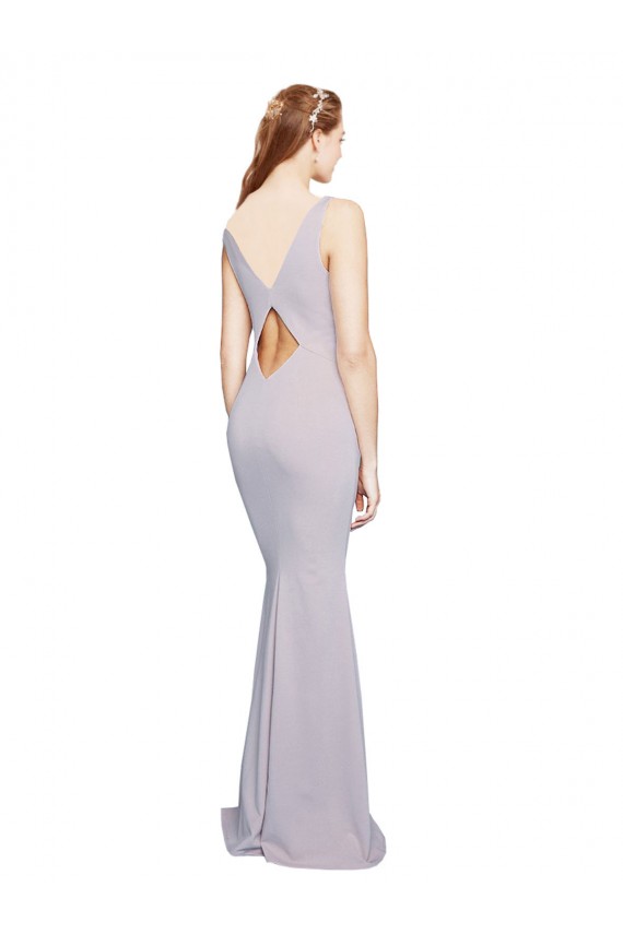 Stretch Crepe V-Neck Sleeveless Keyhole Back Long Formal Evening Gown / Prom Dress / Bridesmaid Dress Kent