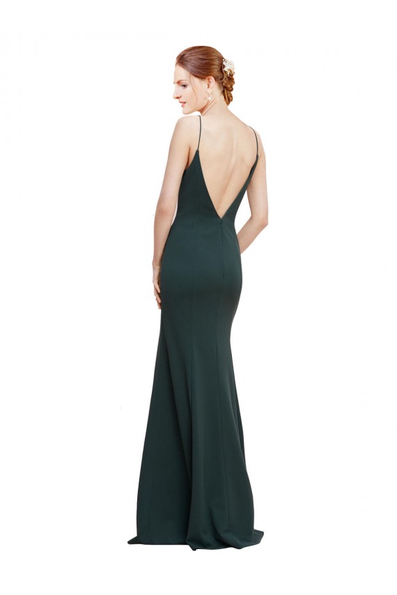 Stretch Crepe V-Neck Sleeveless V-Back Long Formal Dress / Bridesmaid Dress Kent