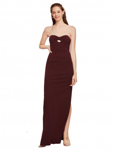 Stretch Crepe Strapless Sleeveless Long Formal Evening Gown / Prom Dress / Bridesmaid Dress Kent