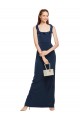 Stretch Crepe Scoop Neck Sleeveless Low Back Dark Navy Long Formal Evening Gown / Prom Dress / Bridesmaid Dress Kent