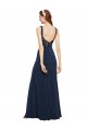 Stretch Crepe Round Neck Sleeveless Low Back Long Prom Dress / Bridesmaid Dress Kent