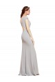 Stretch Crepe Boat Neck Sleeveless Open Back Long Formal Evening Gown / Prom Dress / Bridesmaid Dress Kent