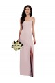 Stretch Crepe Spaghetti Straps Sleeveless V-Back Long Formal Evening Gown / Bridesmaid Dress Kent