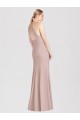Stretch Crepe Halter Neck Sleeveless Open Back Long Semi Formal Evening Dress / Bridesmaid Dress Kent