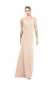 Stretch Crepe Bateau Neck Sleeveless Open Back Long Semi Formal Evening Dress / Prom Dress / Bridesmaid Dress Kent