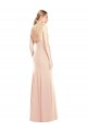 Stretch Crepe Bateau Neck Sleeveless Open Back Long Semi Formal Evening Dress / Prom Dress / Bridesmaid Dress Kent