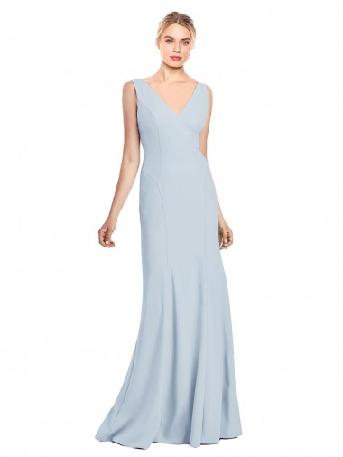 Stretch Crepe V-Neck Sleeveless Low Back Long Bridesmaid Dress / Formal Dress Kent