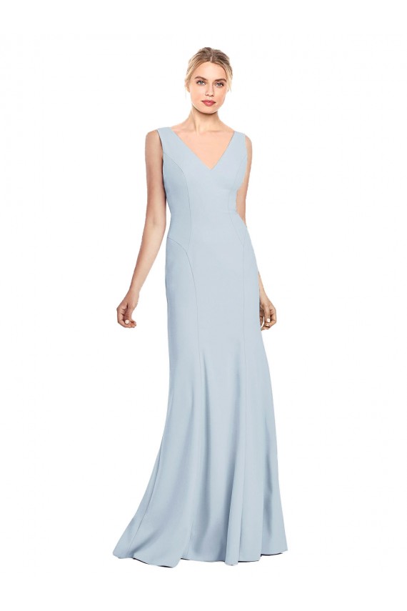 Stretch Crepe V-Neck Sleeveless Low Back Long Bridesmaid Dress / Formal Dress Kent