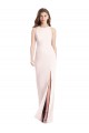 Stretch Crepe Bateau Neck Sleeveless Open Back Pink Long Semi Formal Evening Dress / Prom Dress / Bridesmaid Dress Kent