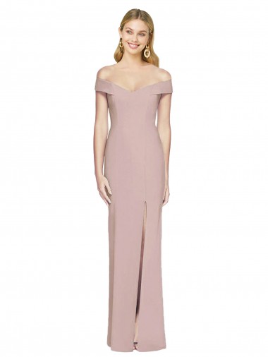 Stretch Crepe Off the Shoulder Sleeveless Open Back Long Semi Formal Evening Dress / Prom Dress / Bridesmaid Dress Kent