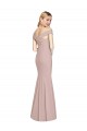 Stretch Crepe Off the Shoulder Sleeveless Open Back Long Semi Formal Evening Dress / Prom Dress / Bridesmaid Dress Kent