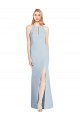 Stretch Crepe Halter Neck Sleeveless Keyhole Back Long Semi Formal Evening Dress / Prom Dress / Bridesmaid Dress Kent