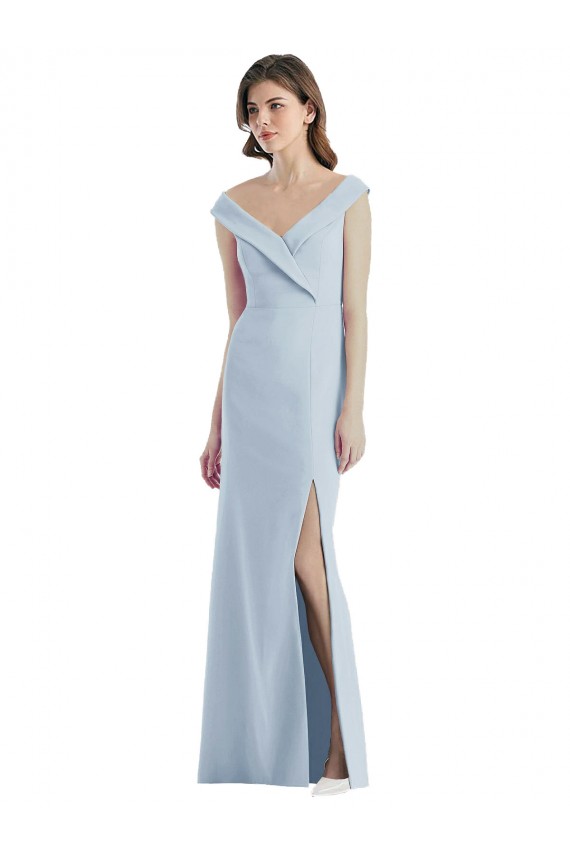 Stretch Crepe Off the Shoulder Sleeveless Long Black Tie Evening Gown / Bridesmaid Dress Kent