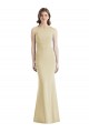Stretch Crepe Bateau Neck Sleeveless Open Back Champagne Long Semi Formal Evening Dress / Prom Dress / Bridesmaid Dress Kent