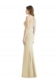 Stretch Crepe Bateau Neck Sleeveless Open Back Champagne Long Semi Formal Evening Dress / Prom Dress / Bridesmaid Dress Kent