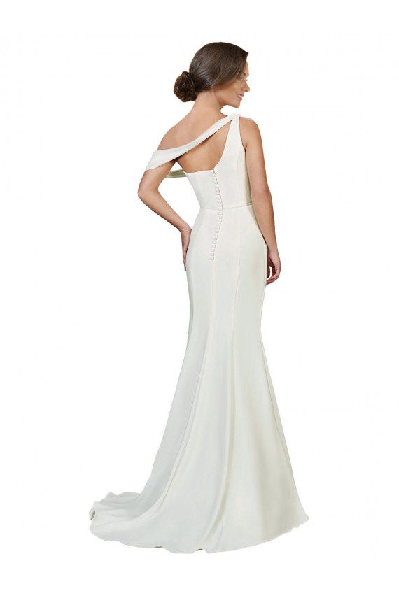 Stretch Crepe One Shoulder Sleeveless Sweep Train Formal Evening Gown / Prom Dress / Bridesmaid Dress Kent