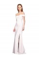 Stretch Crepe Off the Shoulder Sleeveless White Long Formal Dress / Bridesmaid Dress Kent