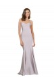 Stretch Crepe Strapless Sleeveless Arctic Lilac Long Prom Dress / Bridesmaid Dress Kent